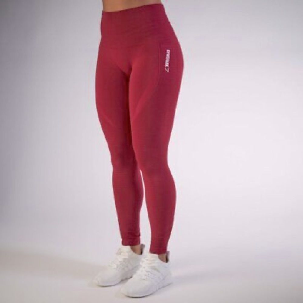 Gymshark Red High-Waisted Leggings‎ Seamless Sz. XS